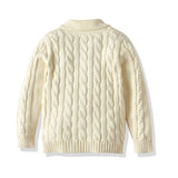 Kid Boy Open Door Wool Ins Wind Twist Cardigan Sweater