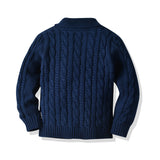 Kid Boy Open Door Wool Ins Wind Twist Cardigan Sweater