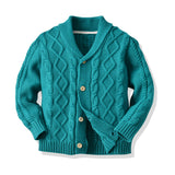 Kid Boy Open Door Wool Ins Wind Twist Cardigan Sweater