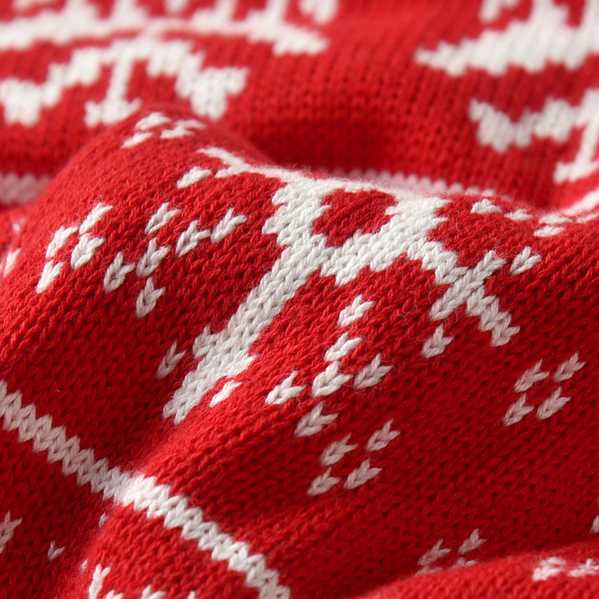 Kid Baby Boy Girl Christmas Deer Snowflake Double Layer Jacquard Sweater