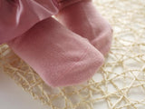 Kid Girl Bow Decor Silk Design Stretchy Solid Socks