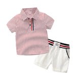 Kid Baby Boy School Uniform Summer College British 2 Pcs Sets