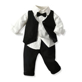 Baby Boy Bow Tie Vest 3 Pcs Formal Set Suits