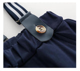 Boys Baby Gentleman Suit Short Sleeve Bow Tie Suspenders 4 Pcs Sets