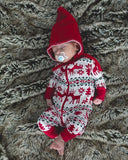 Baby Boy Girl Christmas Elk Red One-piece Rompers