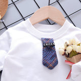 Boy Suit Autumn Plaid Long Sleeves Fashion 3 Pcs Set