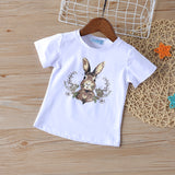 Kid Baby Girls Cartoon Short Sleeves Gauze Rabbit Suits 2 Pcs Sets