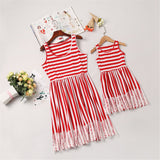 Family Matching Parent-child Mother-daughter Stripe Dresses