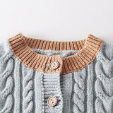 Baby Girl Sweater Knitted Twisted Plus Fleece Cardigan