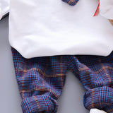 Boy Suit Autumn Plaid Long Sleeves Fashion 3 Pcs Set