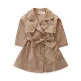 Kid Baby Girl Single Breasted Trench Autumn Style British Coats