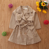 Kid Baby Girl Single Breasted Trench Autumn Style British Coats