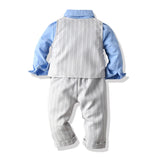 Blue Bow Tie Striped Suit Baby Boy Set 2 Pcs suits