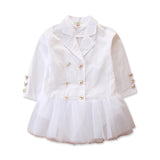 Kid Baby Girls Long-sleeved Top Stylish Trench Autumn Casual Coat