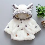 Kid Baby Girl Capes Autumn Winter Woolen Shawl Velve Coats