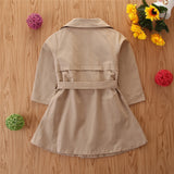 Kid Baby Girl Single Breasted Trench Autumn Style British Coats