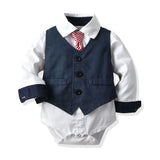 Fashion Boy Baby Gentleman Formal Long Sleeve Suit 2 Pcs