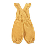 Kid Boy Girl Small Flying Sleeves Solid Pants Jumpsuits