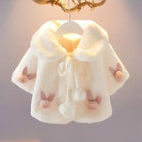 Kid Baby Girls Spring Autumn Imitation Fur Cape Coats Jackets