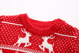 Kid Baby Boy Girl Christmas Deer Snowflake Double Layer Jacquard Sweater