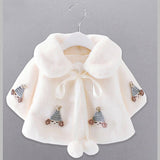 Kid Baby Girls Spring Autumn Imitation Fur Cape Coats Jackets