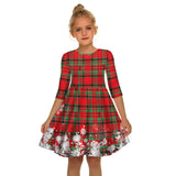 Kids Girl Christmas Digital Printing Tide Fan Sleeve Dresses