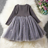 Baby Girl Princess Pentagram Mesh Long-sleeved Dress