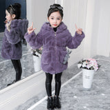 Kid Girl Imitation Fur Coat Warm Wool Thickened Winter Coats