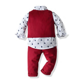 Autumn Printed Long Sleeve Baby Boy Set 2 Pcs Formal Suits