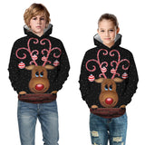 Kid Boy Christmas 3D Glitch Digital Printing Fashion Casual Hoodie