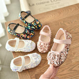 Girl Princess Shoes Sequined Crystal Shoes Soft-soled Single Shoes