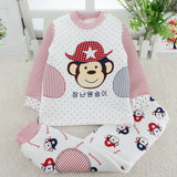 Kid Baby Girl Thermal Set Plush Padded Home Wear Pajamas