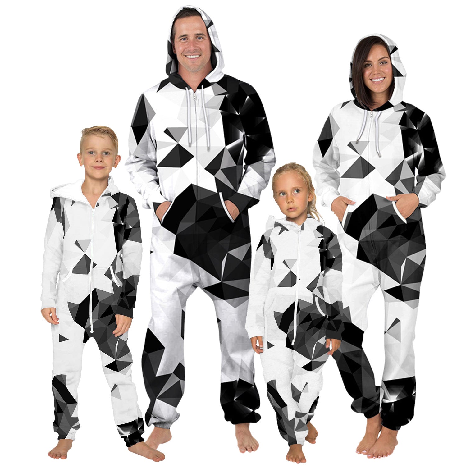 Family Matching Digital Printing Parent-child Long Sleeve Pajamas