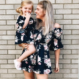 Family Matching Mother-daughter Printed Flounce Dress