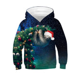 Kid Boy Christmas 3D Glitch Digital Printing Fashion Casual Hoodie