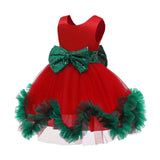 Kids Girl Backless Sequin Bow Tutu Mesh Princess Wedding Christmas Dresses