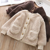 Kid Baby Girl Grain Cashmere Short Fur Coat
