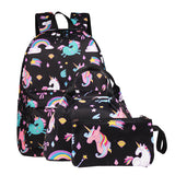 Kid Printed Backpack Student Bags 3 Pcs Sets