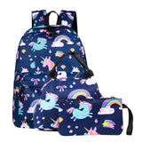 Kid Printed Backpack Student Bags 3 Pcs Sets