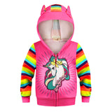 Kid Girl Top Spring Autumn Cartoon Unicorn Coats