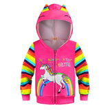 Kid Girl Top Spring Autumn Cartoon Unicorn Coats