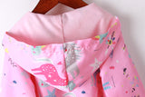 Kid Baby Girl Trench Korean AutumnPrint Cartoon Unicorn Coat