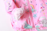 Kid Baby Girl Trench Korean AutumnPrint Cartoon Unicorn Coat