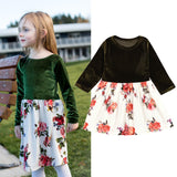 Kid Baby Girls Long Sleeve Ins Flower Dress