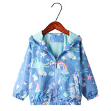 Kid Baby Girl Trench Korean AutumnPrint Cartoon Unicorn Coat