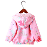 Kid Baby Girl Trench Korean AutumnPrint Cartoon Unicorn Coat