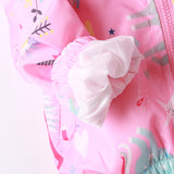 Kid Baby Girl Trench Korean AutumnPrint Cartoon Unicorn Coat