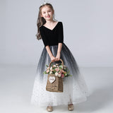 Kid Baby Girls Princess Gradient Host Piano Performance Catwalk  Evening Dress