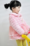 Kid Baby Girl Cotton Winter Thickened Wool Fur Pearl Coats