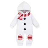 Kids Baby Snowman Embroidered Hooded Jumpsuit Rompers